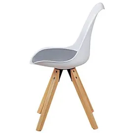 Wohnling Esszimmerstühle WL5.025 weiß, grau Kunststoff, 2 St.