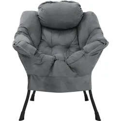 ML-Design Sessel Relaxsessel Loungesessel Wohnzimmersessel Ohrensessel Baumwolle Anthrazit