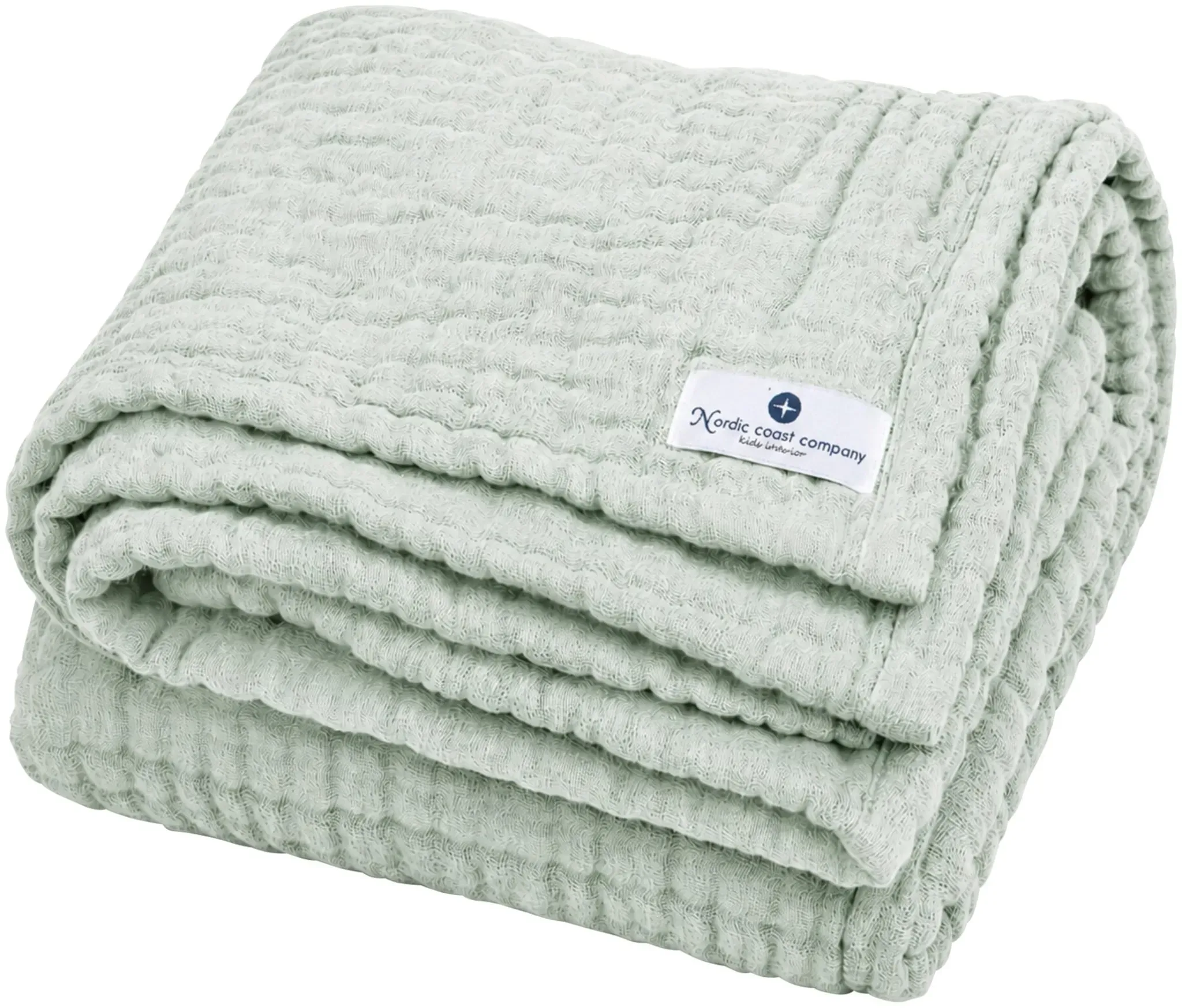 Nordic coast company Babydecke Musselin 75x75 cm, gruen
