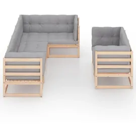 vidaXL Garten-Lounge-Set 7-tlg. grau