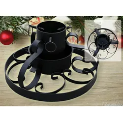Baumständer Baumständer Tannenbaumständer Ornamente Ø 34cm Schwarz