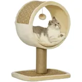 PawHut Katzenkratzbaum Klein 40 x 30 x 56 cm Khaki+Hellbraun