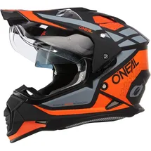 O'Neal | Motorradhelm | Enduro Motorrad | Ventilationsöffnungen für maximalen Luftstrom & Kühlung, integrierte Sonnenblende | Sierra Helmet R V.24 | Erwachsene | Schwarz Orange Grau | Größe M