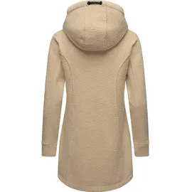 Ragwear Fellimitatmantel "Letti Teddy-Fleece", Damen, Gr. 6XL (52), beige (sand), Plüsch, Material: 100% Polyester, figurumspielend ca.