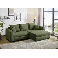 Ecksofa JOCKENHÖFER GRUPPE "Elmau XL L-Form, B: 261cm", grün, B:261cm T:90cm, Korpus: 100% Polyester;Kissen: 100% Polyester, Sofas, Ecksofa, mit Bettfunktion, Bettkasten & 2 Zierkissen, Topseller