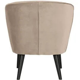 Woood Sessel Sara Samt, elegantes Design, hellbraun, bequem gepolstert für Dein Wohnzimmer