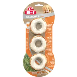 8in1 Snack für Hunde, Delights, Kauringe, 3 Stück