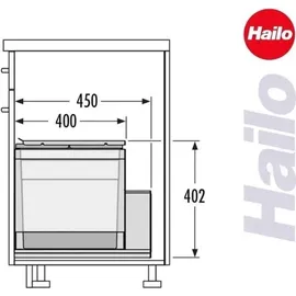 HAILO Abfallsammler 44 l Grau