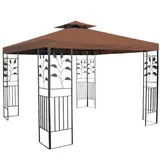 WASSERDICHTER Pavillon TOSKANA 3x3m Metall inkl. Dach Festzelt wasserfest Partyzelt (Braun)