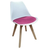 Hti-Living HTI-Living, Stühle, Esszimmerstuhl Samt Atlanta Weiss/Pink - 2 Jahre Gewährleistung - mind. 14 Tage Rückgaberecht - Pink/Rosa,Weiß