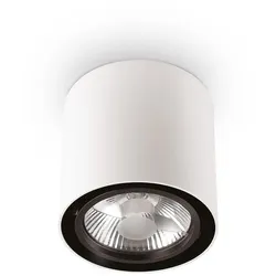Ideal Lux Aufbaustrahler MOOD ROUND QPAR111, Ø 15cm, inkl. GU10 50W 2700K, schwenkbar, Weiß / innen schwarz IDEA-140872