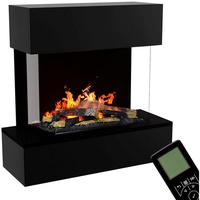 Glow Fire Elektrokamin Hölderlin Sims Wasserdampf Kamin, Wandkamin, Elektrischer Kamin, Wasserdampfkamin mit 3D Feuer und Knisterfunktion schwarz