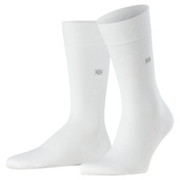 Burlington Herren Socken - DUBLIN, Kurzstrumpf, Logo, One Size, einfarbig Weiß 40-46