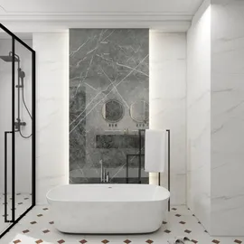 neu.haus Duschrückwandset Bladel Duschrückwand Grau