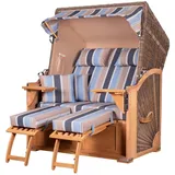 Mr. Deko bene living Strandkorb Komplettset Schaalsee Teak PE grau Modell 580