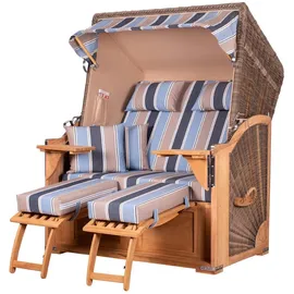 Mr. Deko bene living Strandkorb Komplettset Schaalsee Teak PE grau Modell 580