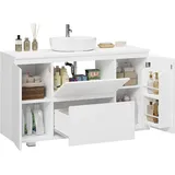 MSMASK Waschbeckenunterschrank Badezimmerschrank mit Schubladen, 90 x 30 x 60 cm, Weiß weiß