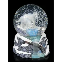 Nemesis Now Nemesis Now, Warriors of Winter, Lisa Parker, Schneekugel mit Wolfsfiguren, 14,5 cm, weiß, Kunstharz und Glas, Einheitsgröße
