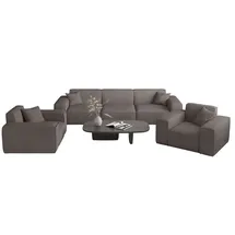 Fun Möbel Sofaset Designersofa CELES PREMIUM 3-1-1 in Stoff Scala Taupe - Beige