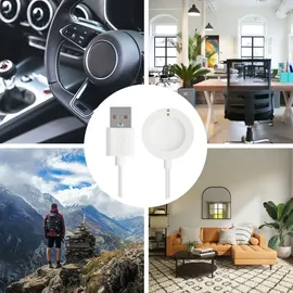 kwmobile USB Kabel Charger kompatibel mit Michael Kors GEN 6 / GEN 5e / GEN 5 / GEN 4 Watch/Skagen Falster 2 Ladekabel - Smart Watch Ersatzkabel - - Weiß