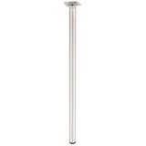 Wagner Möbelbein/Tischbein/Möbelfuß Classic Retro - Ø 30 x 700 mm, Anschraubplatte 60 x 60 mm, Innengewinde Ø 10 mm, Stahl in gebürtsteter Edelstahl-Optik - 12117001