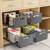 4Pack Faltbarer Ausziehbarer Schrank-Organizer, Ausziehbare Schubladen-Regalaufbewahrung, Küchenschrank Innenschublade Organizer Ausziehbar für Speisekammer und Badezimmer Waschtisch (4 Large)