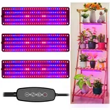 Jibenhome Pflanzenlampe Vollspektrum 150/300/450/600LEDs Pflanzenleuchte,Timer,Dimmbar, 3 Panels-450 LEDs, LED fest integriert