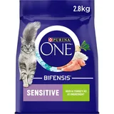 Purina ONE Sensitive Katzentrockenfutter Truthahn & Reis, 3 kg, 4 Stück