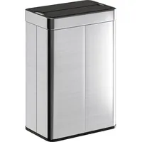 Sensor-Mülleimer, 55 L Kapazität, Schmetterlingsdeckel, öffnet automatisch, Edelstahl, Silberfarben