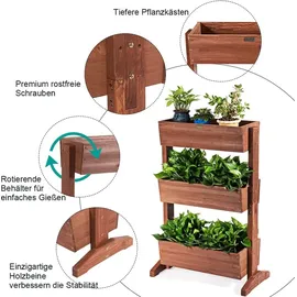 Goplus Blumentreppe 71 x 38 x 105 cm Braun