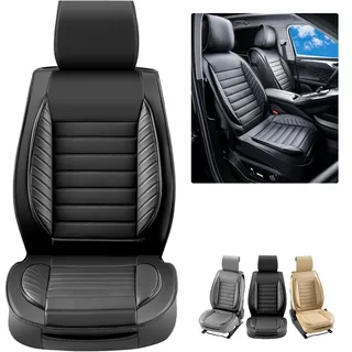Vevor VEVOR-Sitzbezüge, universelle Autositzbezüge, komplettes Sitzset, Vorder- und Rücksitz, 9-teiliger Kunstleder-Sitzbezug, halbgeschlossenes Design, abnehmbare Kopfstütze und Airbag-kompatibel