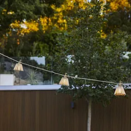 Lumisky Lichterkette Solar 13 m spritzwassergeschützt beige