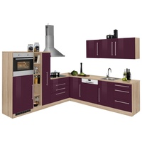 Kochstation Winkelküche »KS-Samos«, ohne E-Geräte, Stellbreite 260 x 270 cm lila