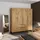 masseno Drehtürenschrank HALLETTA 191 x 210 x 60 cm Braun