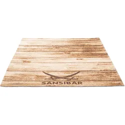 Sansibar Teppich »Keitum 009«, rechteckig, 3 mm Höhe, Flachgewebe, Motiv Holzdielen & gekreuzte Säbel Sansibar braun B: 190 cm   1 St.