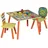 Woltu Kindertisch Waldtiere 3-tlg. 90 x 60 cm Kiefer lackiert mehrfarbig