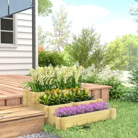 Outsunny Hochbeet 93 x 93 x 35 cm Naturholz