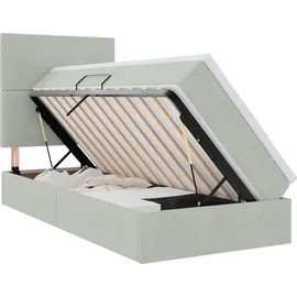vidaXL Bett 90 x 200 cm Hellgrau