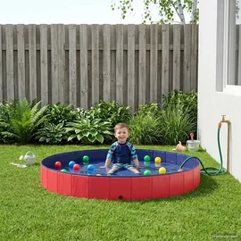 vidaXL Kinder Schwimmbecken Rot Ø200 x 30 cm
