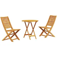 VidaXL 3-teiliges klappbares Bistro-Set aus massivem Akazienholz