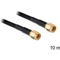 DeLock RP-SMA - RP-SMA 10m Koaxialkabel Schwarz
