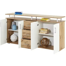 Möbel Kraft Sideboard 178 x 90 x 40 cm Weiß / Mehrfarbig