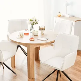 Homestyle4u Runder Esstisch 106 x 76 cm braun
