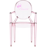 Kartell Loulou Ghost Kinderstuhl, Polykarbonat, rosa, 37 x 40 x 63 cm