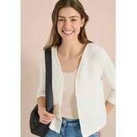 Cecil Offene 3/4-Arm Jacke im Ajour-Look Weiß L