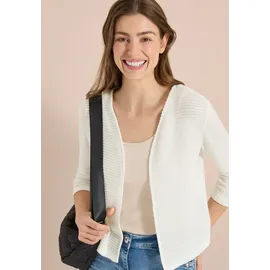 Cecil Offene 3/4-Arm Jacke im Ajour-Look Weiß L