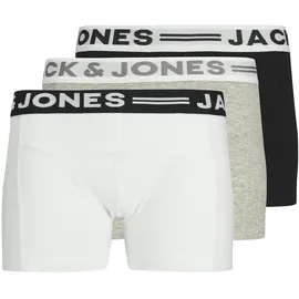 JACK & JONES Junior Jungen Boxershorts, 3er Pack JNR Noos Jr Shorts, Grau, 176