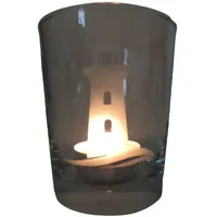 lichtidee Teelicht Glas Windlicht Glas Trink Glas geätzt, Tischlicht Motiv Leuchtturm, Ostern, Maritim, Natur, Handemade Unikat Liebe Ostern Muttertaggeschenk, Höhe 8cm,