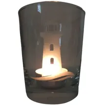 lichtidee Teelicht Glas Windlicht Glas Trink Glas geätzt, Tischlicht Motiv Leuchtturm, Ostern, Maritim, Natur, Handemade Unikat Liebe Ostern Muttertaggeschenk, Höhe 8cm,