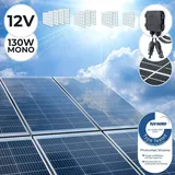 Solarpanel Monokristallin - 2er, 130 W, 18 V für 12 V Batterien, Photovoltaik, Ladekabel, Silizium - Solarzelle, Solaranlage für Wohnwagen, Camping